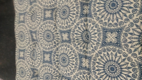 loneta kék apró mandalás ülőpárna <br/>35x35x4 - Loneta lakástextil huzattal